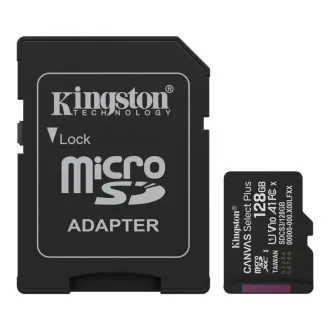 Kingston MicroSDXC 128GB Canvas Select Plus, U1, V10, A1, SD-Adapter