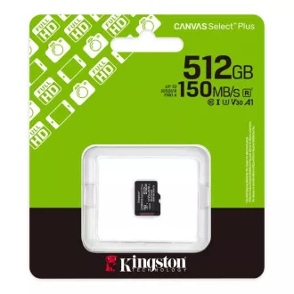 Kingston MicroSDXC 512GB Canvas Select Plus, U3, V30, A1