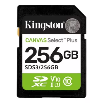 Kingston SDXC-Karte 256GB Canvas Select Plus, U1, V10, A1