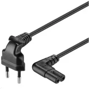 PREMIUMCORD 230V Netzkabel für Tonbandgerät mit gebogenen Steckern 1m