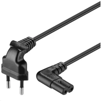 PREMIUMCORD 230V Netzkabel für Tonbandgerät mit gebogenen Steckern 1m