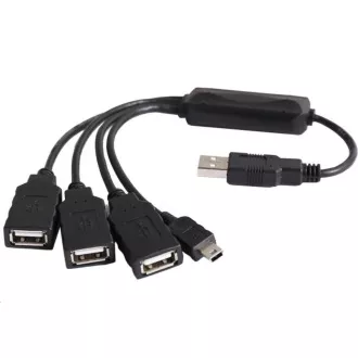 PremiumCord USB2.0 HUB 4-Port Schwarzes Kabel PremiumCord USB2.0 HUB 4-Port Schwarzes Kabel
