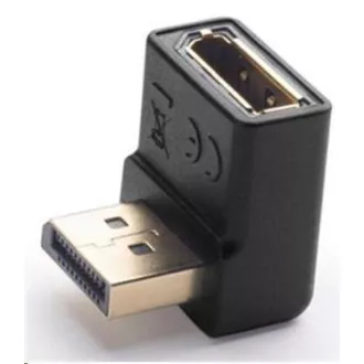 PremiumCord DisplayPort 1.2 down curved Adapter 90°, Stecker/Buchse, vergoldete Anschlüsse