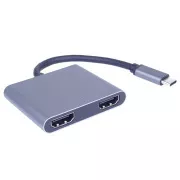 PremiumCord MST Adapter USB-C auf 2x HDMI, USB3.0, PD, 4K und FULL HD 1080p Auflösung