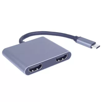 PremiumCord MST Adapter USB-C auf 2x HDMI, USB3.0, PD, 4K und FULL HD 1080p Auflösung