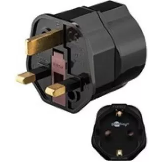Goobay Reiseadapter für UK-Steckdose und -Geräte mit tschechischem Stecker und Erdungsstift