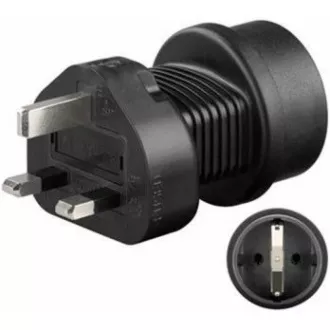 Goobay Reiseadapter für UK-Steckdose und -Geräte mit tschechischem Stecker und Erdungsstift