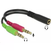 PREMIUMCORD Adapter 4-polig Klinke3,5mm für Kopfhörer und Mikrofon, 30cm