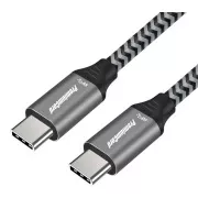 PREMIUMCORD USB 3.2 Gen 1 USB-C Kabel (M/M), Baumwollgeflecht, 1m