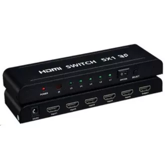 PREMIUMCORD HDMI Umschalter 5:1 Metall mit Fernbedienung und Netzteil PREMIUMCORD HDMI Umschalter 5:1 Metall mit Fernbedienung und Netzteil