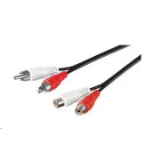 PREMIUMCORD Audio-Verlängerungskabel 2x Cinch - 2x Cinch (RCA, M/F) 3m