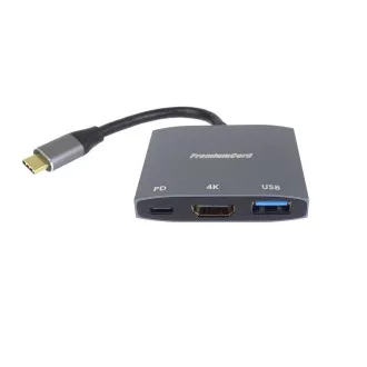 PremiumCord USB-C auf HDMI Adapter, USB3.0, PD, 4K und FULL HD 1080p Auflösung