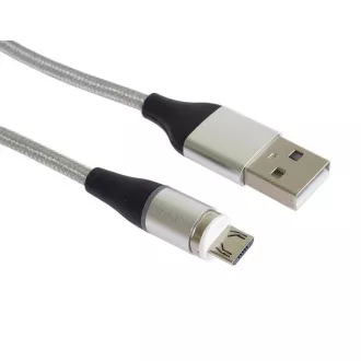 PremiumCord Magnetic micro USB und USB-C Lade- und Datenkabel, 1m, silber PremiumCord Magnetic micro USB und USB-C Lade- und Datenkabel, 1m, silber