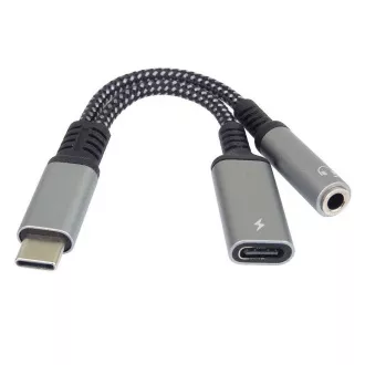 PremiumCord Reducer USB-C /3,5mm Klinke mit DAC Chip USB-C zum Laden 13cm PremiumCord Reducer USB-C /3,5mm Klinke mit DAC Chip USB-C zum Laden 13cm