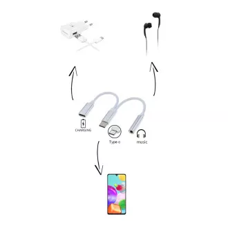 PremiumCord Reducer USB-C /3,5mm Klinke mit DAC Chip USB-C zum Laden 13cm PremiumCord Reducer USB-C /3,5mm Klinke mit DAC Chip USB-C zum Laden 13cm
