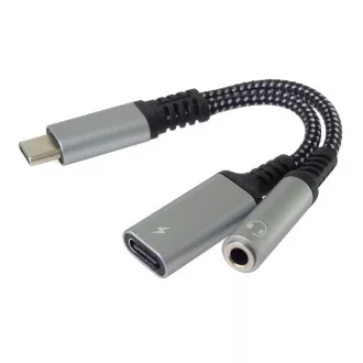 PremiumCord Reducer USB-C /3,5mm Klinke mit DAC Chip USB-C zum Laden 13cm PremiumCord Reducer USB-C /3,5mm Klinke mit DAC Chip USB-C zum Laden 13cm