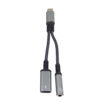 PremiumCord Reducer USB-C /3,5mm Klinke mit DAC Chip USB-C zum Laden 13cm PremiumCord Reducer USB-C /3,5mm Klinke mit DAC Chip USB-C zum Laden 13cm