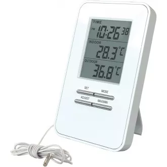 Solarthermometer, Temperatur, große Anzeige, Datum, Uhrzeit, weiß