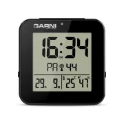 GARNI 138B - Digitaler Wecker mit Thermometer und Hygrometer, schwarz