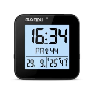 GARNI 138B - Digitaler Wecker mit Thermometer und Hygrometer, schwarz GARNI 138B - Digitaler Wecker mit Thermometer und Hygrometer, schwarz