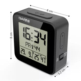 GARNI 138B - Digitaler Wecker mit Thermometer und Hygrometer, schwarz GARNI 138B - Digitaler Wecker mit Thermometer und Hygrometer, schwarz