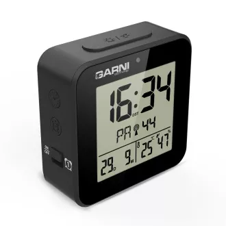 GARNI 138B - Digitaler Wecker mit Thermometer und Hygrometer, schwarz GARNI 138B - Digitaler Wecker mit Thermometer und Hygrometer, schwarz