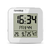 GARNI 138W - Digitaler Wecker mit Thermometer und Hygrometer, weiß