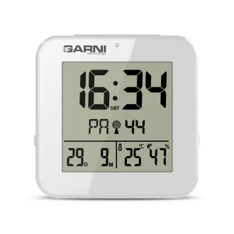 GARNI 138W - Digitaler Wecker mit Thermometer und Hygrometer, weiß