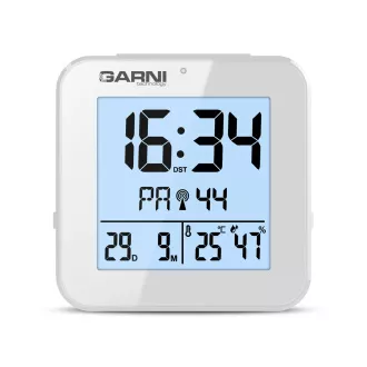GARNI 138W - Digitaler Wecker mit Thermometer und Hygrometer, weiß