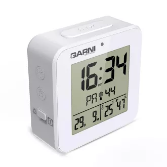 GARNI 138W - Digitaler Wecker mit Thermometer und Hygrometer, weiß