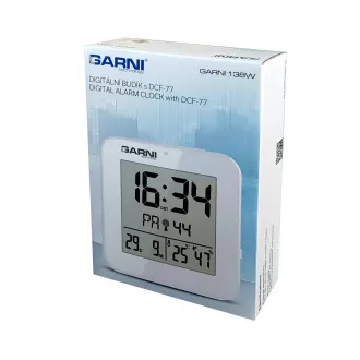 GARNI 138W - Digitaler Wecker mit Thermometer und Hygrometer, weiß