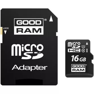 GOODRAM MicroSDHC-Karte 16GB M1AA, UHS-I Class 10, U1 + Adapter