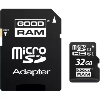 GOODRAM MicroSDHC-Karte 32GB M1AA, UHS-I Class 10, U1 + Adapter GOODRAM MicroSDHC-Karte 32GB M1AA, UHS-I Class 10, U1 + Adapter