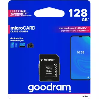 GOODRAM MicroSDXC-Karte 128GB M1AA, UHS-I Class 10, U1 + Adapter