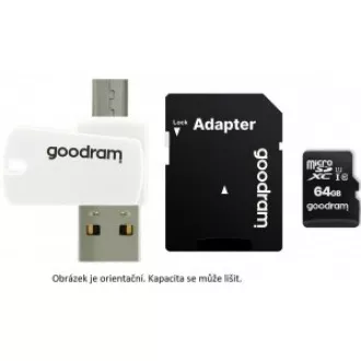 GOODRAM microSDXC-Karte 128 GB M1A4 All-in-One (R: 100 / W: 10 MB / s), UHS-I Class 10, U1 + Adapter + OTG-Kartenleser