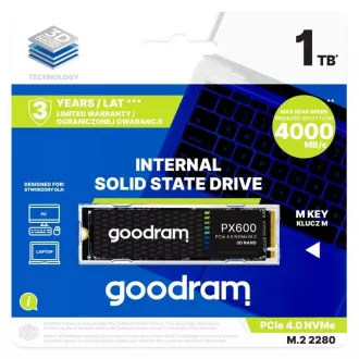 GOODRAM SSD PX600 1TB, PCIe Gen4x4, M.2 2280, (R:5000/W:3200MB/s) GOODRAM SSD PX600 1TB, PCIe Gen4x4, M.2 2280, (R:5000/W:3200MB/s)