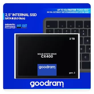 GOODRAM SSD CX400 Gen.2 2TB, SATA III, 2,5", (R:550/W:500MB/s) GOODRAM SSD CX400 Gen.2 2TB, SATA III, 2,5", (R:550/W:500MB/s)
