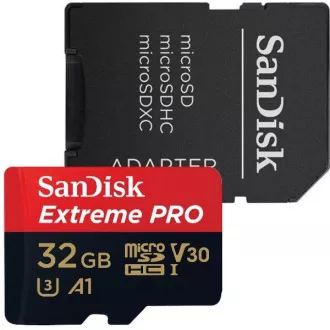 SanDisk MIcroSDHC-Karte 32GB Extreme PRO (100MB/s, Klasse 10 UHS-I V30) + Adapter