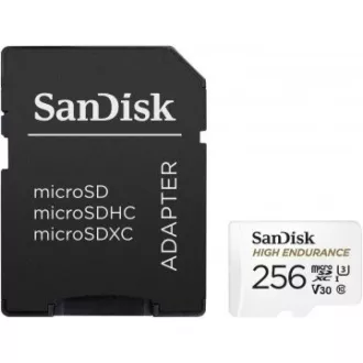 SanDisk MicroSDXC-Karte 256GB High Endurance (R:100/W:40 MB/s, Klasse 10, U3 V30) Adapter SanDisk MicroSDXC-Karte 256GB High Endurance (R:100/W:40 MB/s, Klasse 10, U3 V30) Adapter