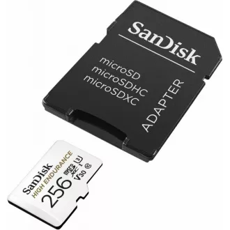 SanDisk MicroSDXC-Karte 256GB High Endurance (R:100/W:40 MB/s, Klasse 10, U3 V30) Adapter SanDisk MicroSDXC-Karte 256GB High Endurance (R:100/W:40 MB/s, Klasse 10, U3 V30) Adapter