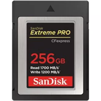 SanDisk Extreme Pro CFexpress Karte 256GB, Typ B, 1700MB/s Lesen, 1200MB/s Schreiben