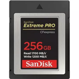 SanDisk Extreme Pro CFexpress Karte 256GB, Typ B, 1700MB/s Lesen, 1200MB/s Schreiben