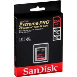 SanDisk Extreme Pro CFexpress Karte 256GB, Typ B, 1700MB/s Lesen, 1200MB/s Schreiben