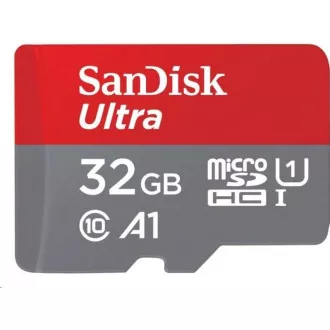 SanDisk MicroSDHC-Karte 32 GB Ultra (120 MB / s, A1 Klasse 10 UHS-I, Android - Tablet-Verpackung, Memory Zone App) + Adapter