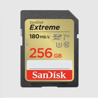 SanDisk SDXC-Karte 256GB Extreme (190 MB/s Klasse 10, UHS-I U3 V30) - Unverpackt