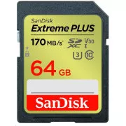 SanDisk SDXC-Karte 64GB Extreme PLUS (200 MB/s Klasse 10, UHS-I U3 V30)