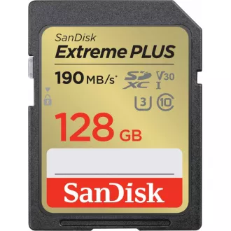 SanDisk SDXC-Karte 128GB Extreme PLUS (190 MB/s Klasse 10, UHS-I U3 V30)