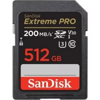 SanDisk SDXC-Karte 512GB Extreme PRO (200 MB/s Klasse 10, UHS-I U3 V30) SanDisk SDXC-Karte 512GB Extreme PRO (200 MB/s Klasse 10, UHS-I U3 V30)