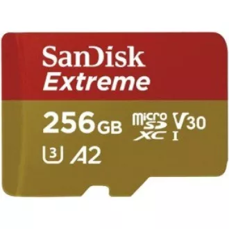SanDisk micro SDXC Karte 256GB Extreme (190 MB/s Klasse 10, UHS-I U3 V30)   Adapter