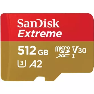SanDisk micro SDXC Karte 512GB Extreme (190 MB/s Klasse 10, UHS-I U3 V30) Adapter SanDisk micro SDXC Karte 512GB Extreme (190 MB/s Klasse 10, UHS-I U3 V30) Adapter